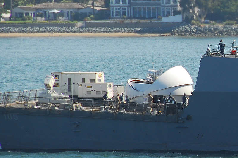 USS Dewey laser cannon test spy photo